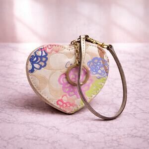 Coach Heart Coin Purse Key Chain